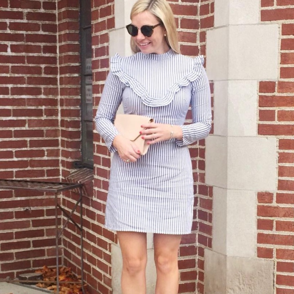 ASOS Ruffle Stripe dress size US 4